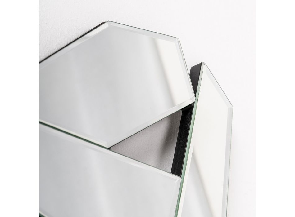 110 cm tvarované nástěnné zrcadlo ze skla s moderním rámem - Nirdo
