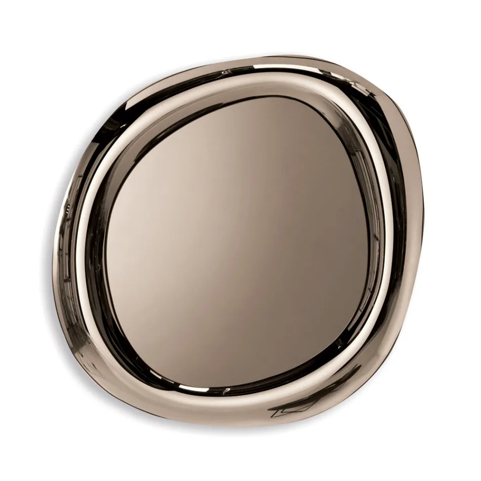 Tvarované nástěnné zrcadlo se zakřiveným rámem vyrobené v Itálii - Babila Viadurini