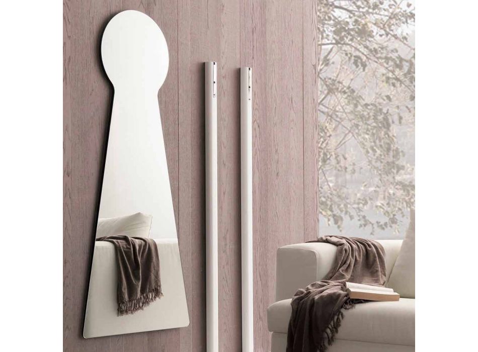 Tvarované nástěnné zrcadlo s melaminovým panelem vyrobené v Itálii - Bromo Viadurini