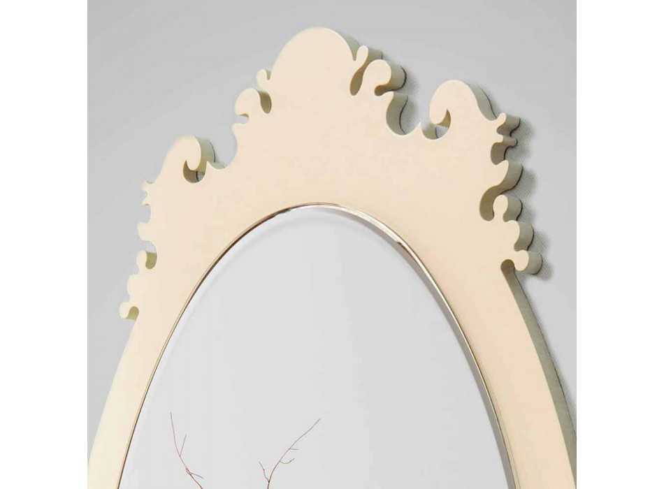Vintage hnědé dřevěné nástěnné zrcadlo s rámečkem - Giangio Viadurini