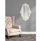 Vintage hnědé dřevěné nástěnné zrcadlo s rámečkem - Giangio Viadurini