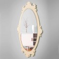 Vintage hnědé dřevěné nástěnné zrcadlo s rámečkem - Giangio