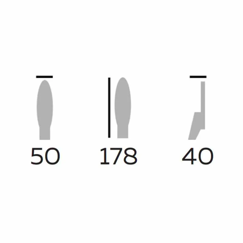 Designové podlahové zrcadlo z jasanového dřeva a kovu vyrobené v Itálii - Cuspide Viadurini