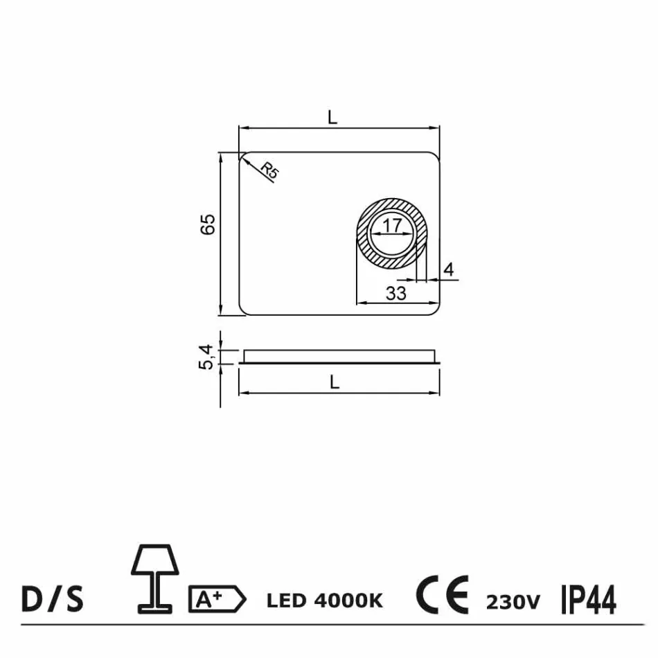 Make-up zrcátko moderní design, LED osvětlení, Maren Viadurini