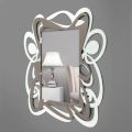 Velké dekorativní nástěnné zrcadlo v moderním designu v bílé a kakaové - Bocchio