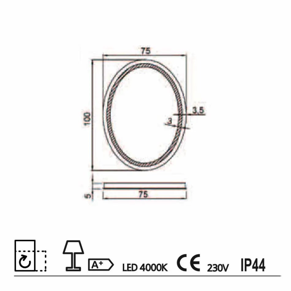 Zrcadlo moderní design s LED osvětlením vanou Čistá Viadurini