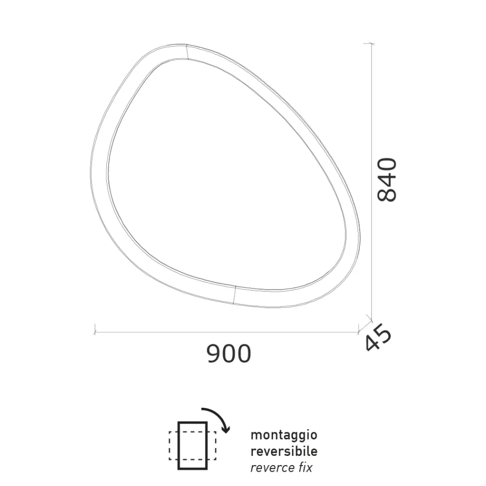 Nepravidelné zrcadlo s podsvícením vyrobené v Itálii - Ride Viadurini