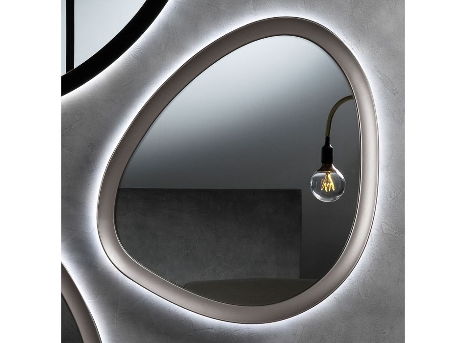 Nepravidelné zrcadlo s podsvícením vyrobené v Itálii - Ride Viadurini