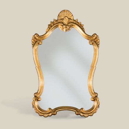 Klasické zlaté zrcadlo s tvarovaným rámem Made in Italy - Precious Viadurini