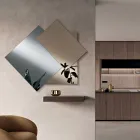 Zrcadlo vyrobené ze 3 překrývajících se talířů, 2 bronzových a 1 kouřového - Armida Viadurini