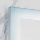 Moderní zrcadlo s mléčného skla hranami, LED osvětlení, Ady Viadurini