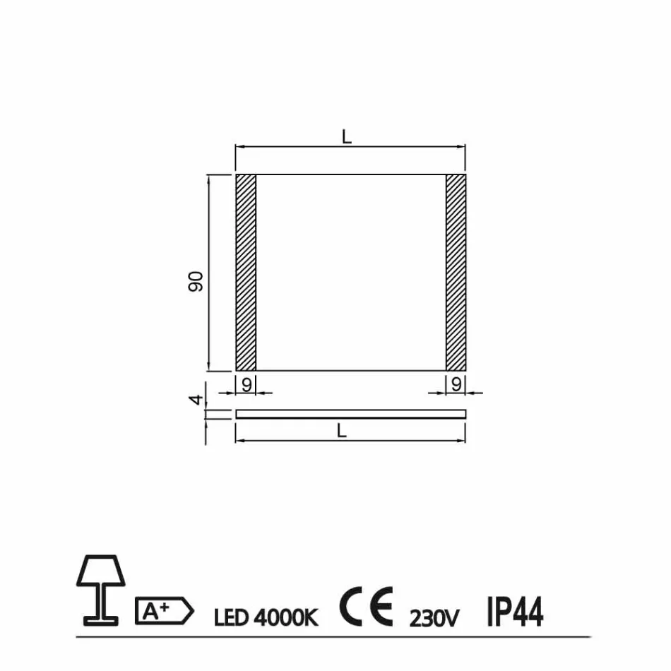 Moderní koupelna zrcadlo s LED světly, L1200xh.900 mm, Agata Viadurini