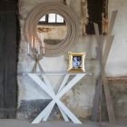 Moderní kruhové nástěnné zrcadlo v barevné železo vyrobené v Itálii - Oregano Viadurini