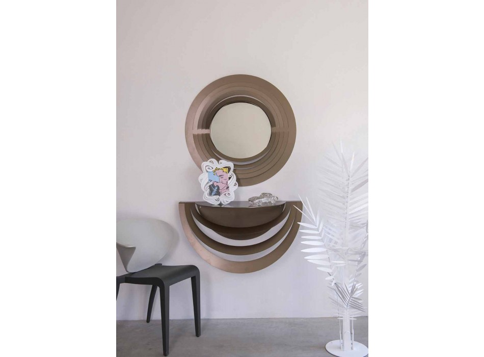 Moderní kruhové nástěnné zrcadlo v barevné železo vyrobené v Itálii - Oregano Viadurini