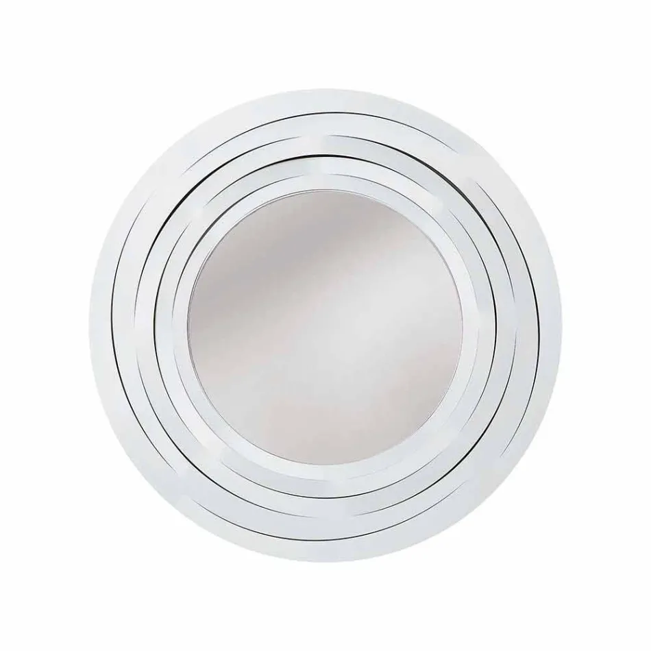 Moderní kruhové nástěnné zrcadlo v barevné železo vyrobené v Itálii - Oregano Viadurini