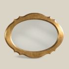 Oválné zrcadlo se zlatým listovým dřevěným rámem Vyrobeno v Itálii - Florencie Viadurini