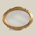 Oválné zrcadlo se zlatým listovým dřevěným rámem Vyrobeno v Itálii - Florencie