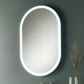 Oválné zrcadlo s kovovým rámem a světly Made in Italy - Mozart