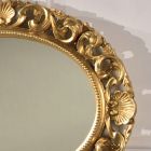 Oválné zrcadlo se zlatým perforovaným dřevěným rámem Vyrobeno v Itálii - Florencie Viadurini