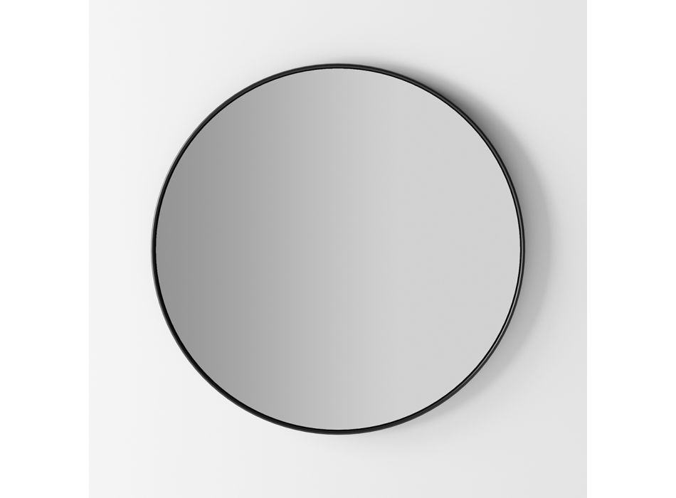Podsvícené nástěnné zrcadlo s černým rámem Made in Italy - Riflessi Viadurini