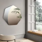 Nepravidelné polygonální zrcadlo se zkosenými rohy, vyrobené v Itálii - Calyra Viadurini