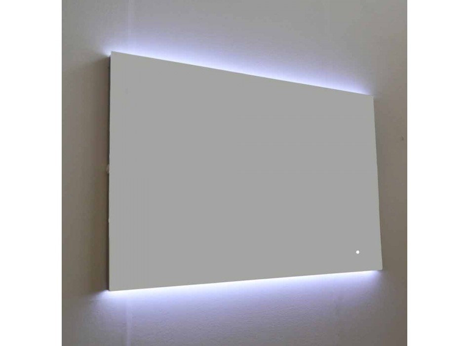 Podsvícené nástěnné zrcadlo s ocelovým rámem vyrobené v Itálii - Tundra Viadurini