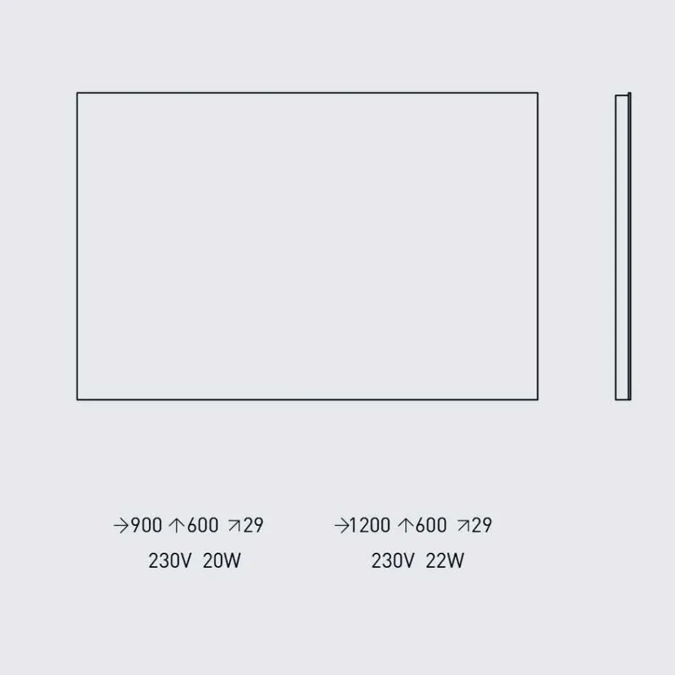 Podsvícené nástěnné zrcadlo s ocelovým rámem vyrobené v Itálii - Tundra Viadurini