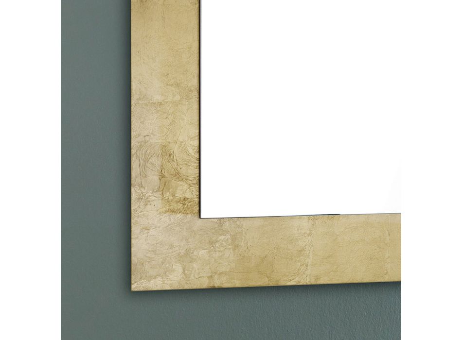 Obdélníkové nástěnné zrcadlo se stříbrným, zlatým nebo měděným skleněným rámem - Stileo Viadurini