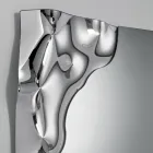 Obdélníkové zrcadlo s rohem z taveného skla vyrobené v Itálii - Adelinda Viadurini