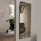 Obdélníkové zrcadlo s rohem z taveného skla vyrobené v Itálii - Adelinda Viadurini