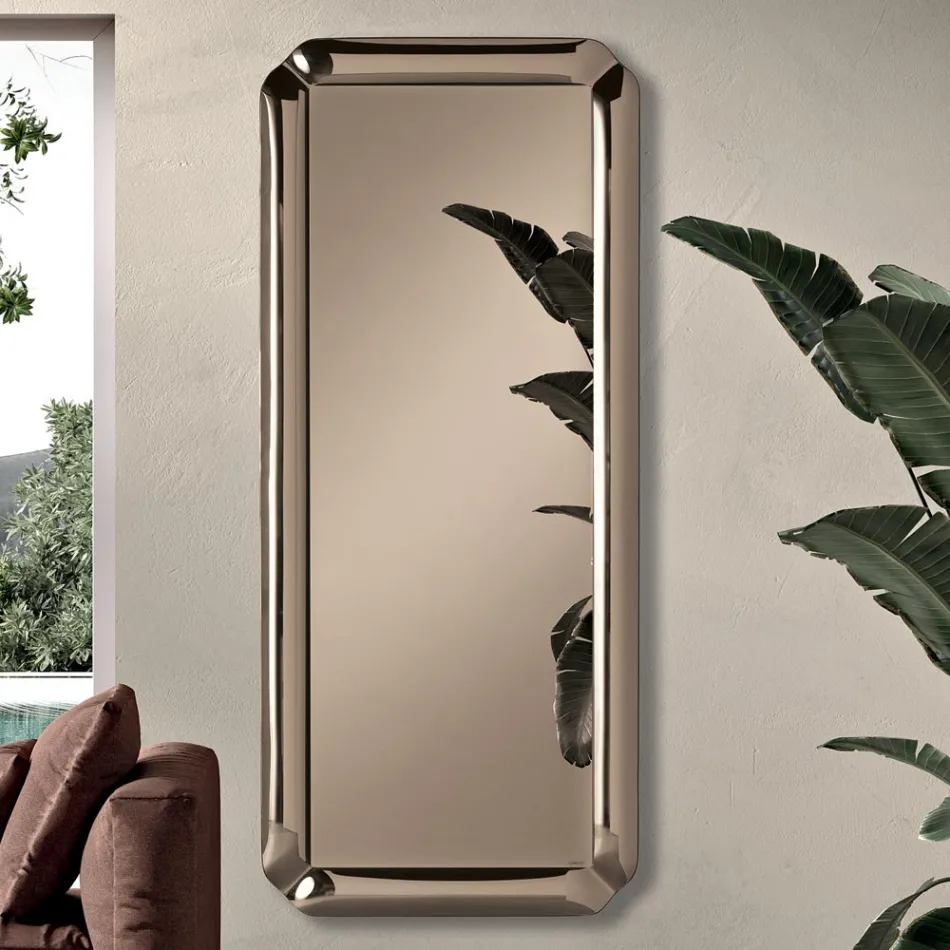 Obdélníkové zrcadlo s rámem z litého křišťálu vyrobené v Itálii - Belinda Viadurini