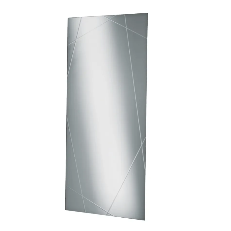 Obdélníkové zrcadlo s laserovým gravírováním vyrobené v Itálii - Alberta Viadurini