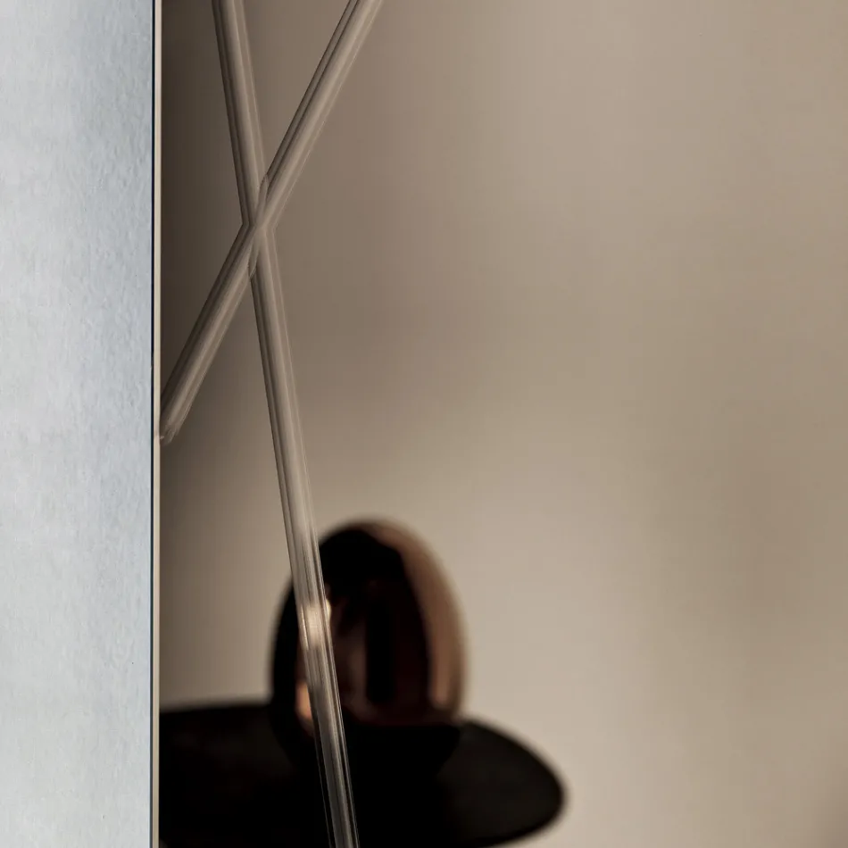 Obdélníkové zrcadlo s laserovým gravírováním vyrobené v Itálii - Alberta Viadurini