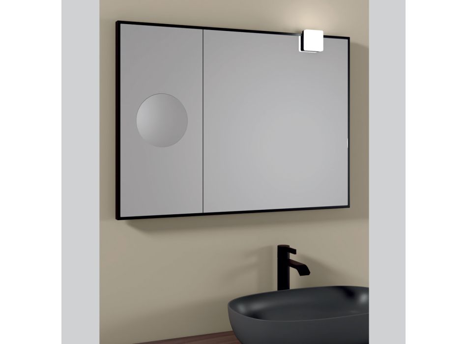 Obdélníkové dřevěné zrcadlo a zvětšovací zrcadlo Made in Italy - Curie Viadurini