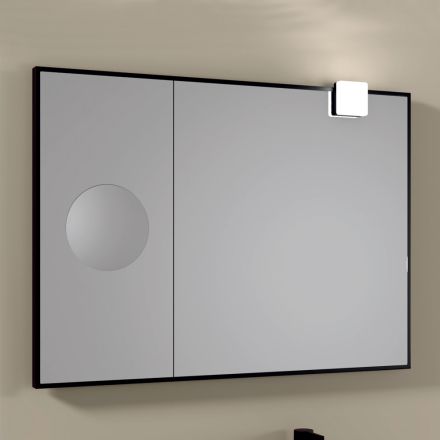 Obdélníkové dřevěné zrcadlo a zvětšovací zrcadlo Made in Italy - Curie Viadurini
