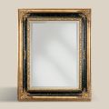 Obdélníkové zrcadlo ve zlatém a černém listovém dřevě Made in Italy - Sophie
