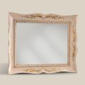 Obdélníkové bílé dřevěné zrcadlo klasického stylu Made in Italy - Florence