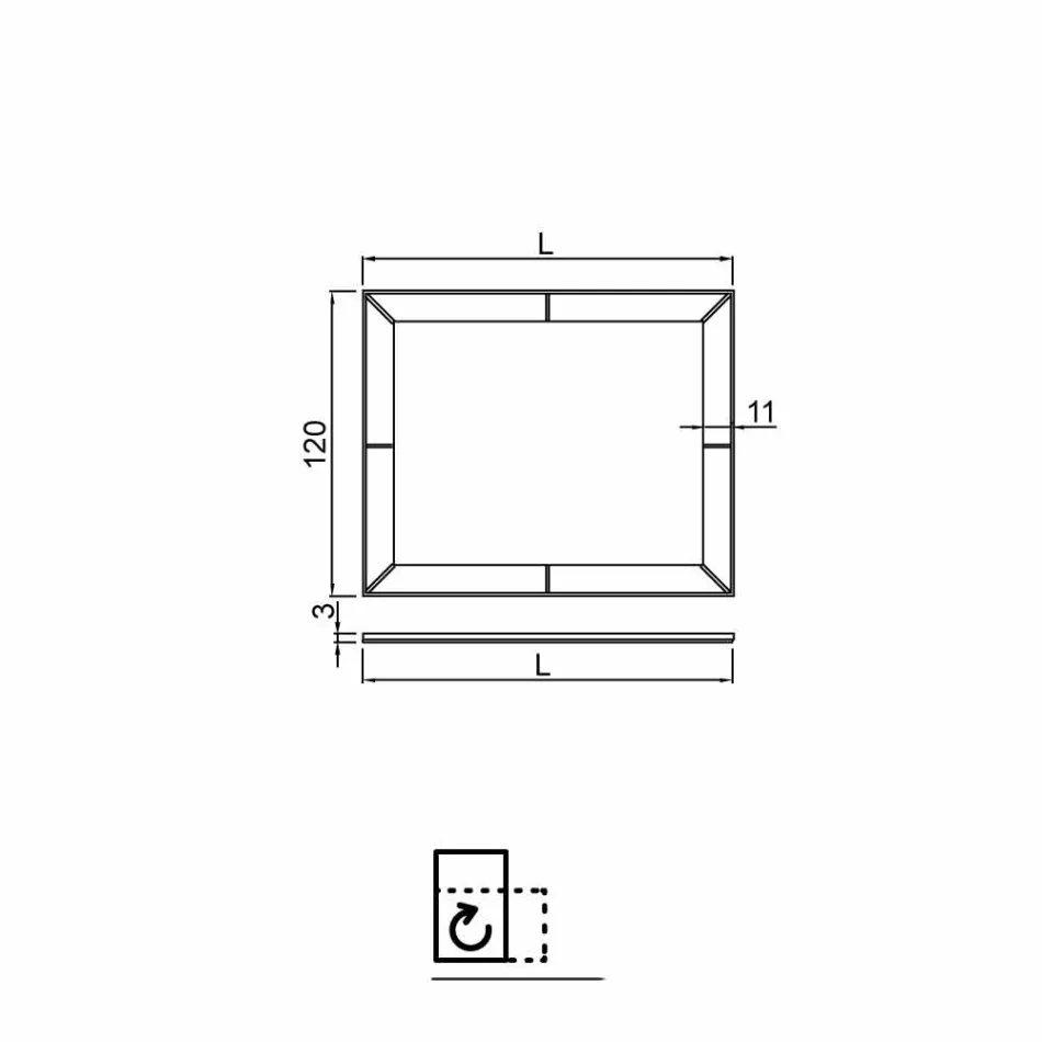Zrcadlo vázané okraj moderní hřiště, H120 x L120CM, Daedalus Viadurini