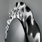 Kulaté zrcadlo s vlnitým skleněným rámem vyrobené v Itálii - Adelma Viadurini