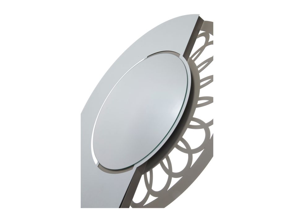 Kulaté železné zrcadlo s bočním zdobením Made in Italy - Visací zámek Viadurini