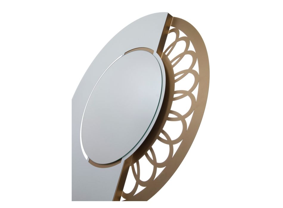Kulaté železné zrcadlo s bočním zdobením Made in Italy - Visací zámek Viadurini