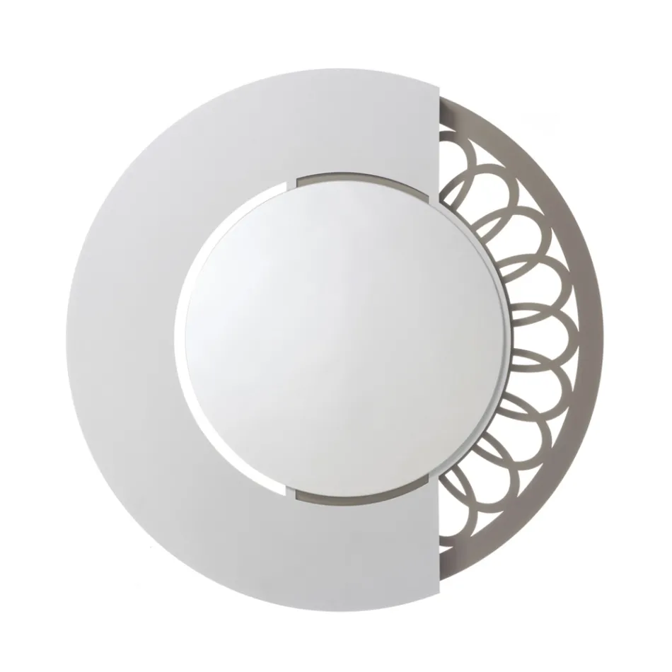 Kulaté železné zrcadlo s bočním zdobením Made in Italy - Visací zámek Viadurini