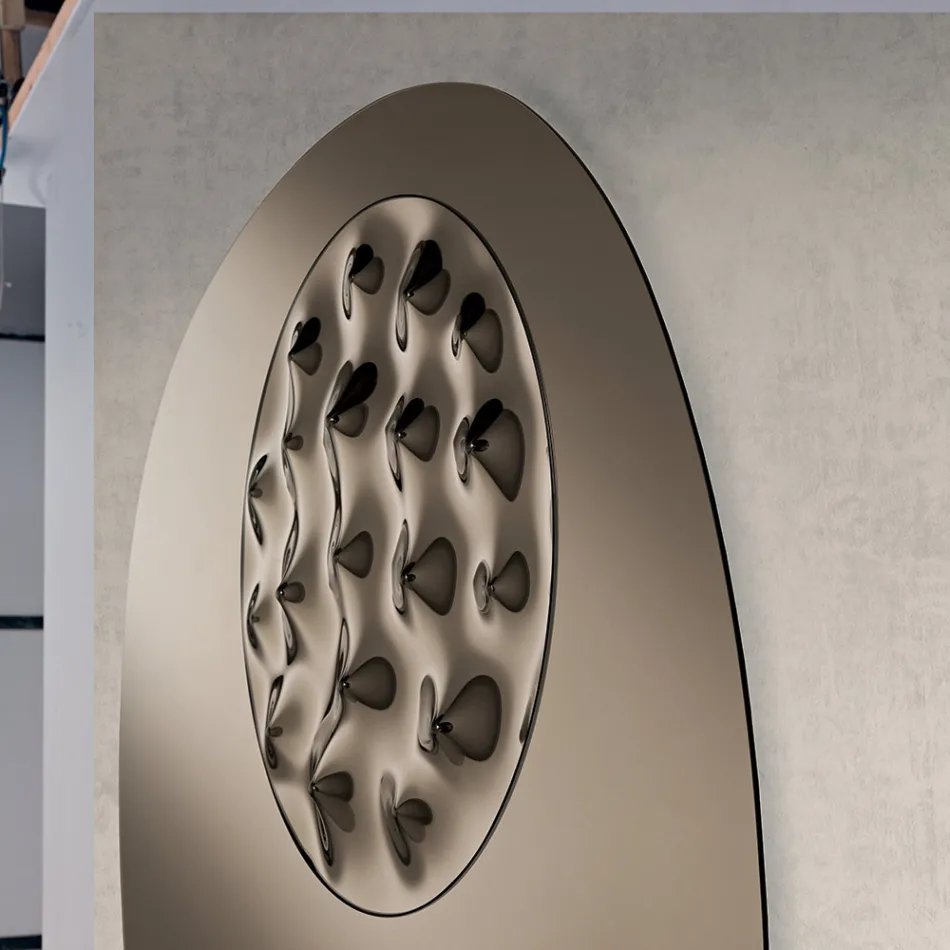 Tvarované zrcadlo s vlnitou skleněnou vložkou Vyrobeno v Itálii - Adalberta Viadurini