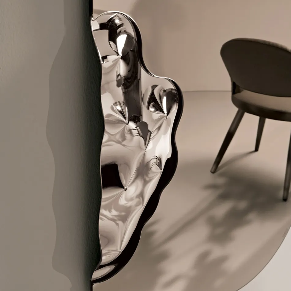 Obdélníkové zrcadlo s vlnitou skleněnou vložkou Vyrobeno v Itálii - Adelasia Viadurini