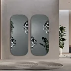 Obdélníkové zrcadlo s vlnitou skleněnou vložkou Vyrobeno v Itálii - Adelasia Viadurini