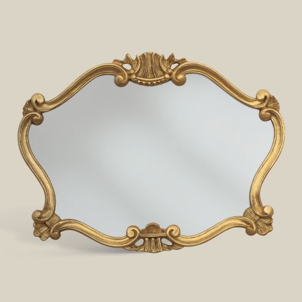 Zrcadlo klasického stylu se zlatým rámem vyrobeným v Itálii - vzácné Viadurini
