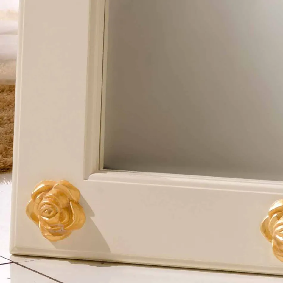 Vertikální zrcadlo podlaha / stěna s Abel ozdoby, ruční Viadurini