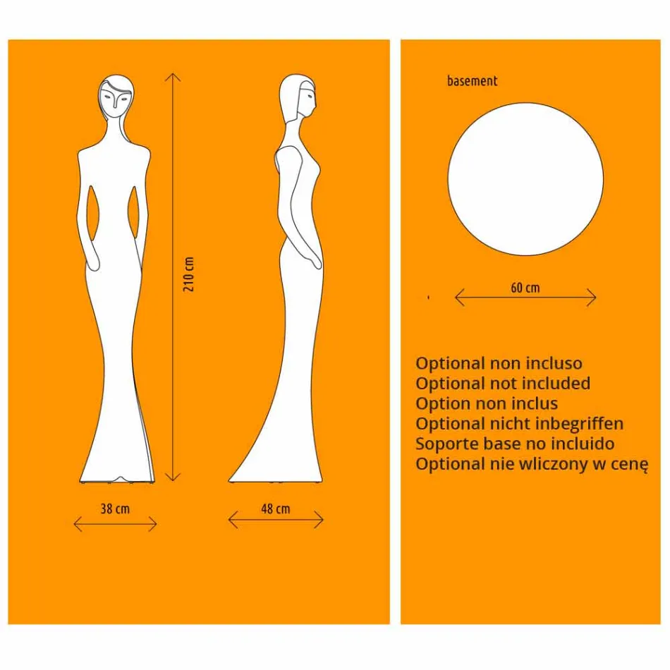 Světelný design podlahy sochy s LED světlem pro interiér - Penelope od Myyour Viadurini