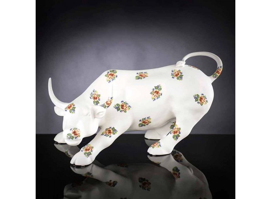Ručně vyrobená keramická figurka ve tvaru býka vyrobená v Itálii - Bulino Viadurini