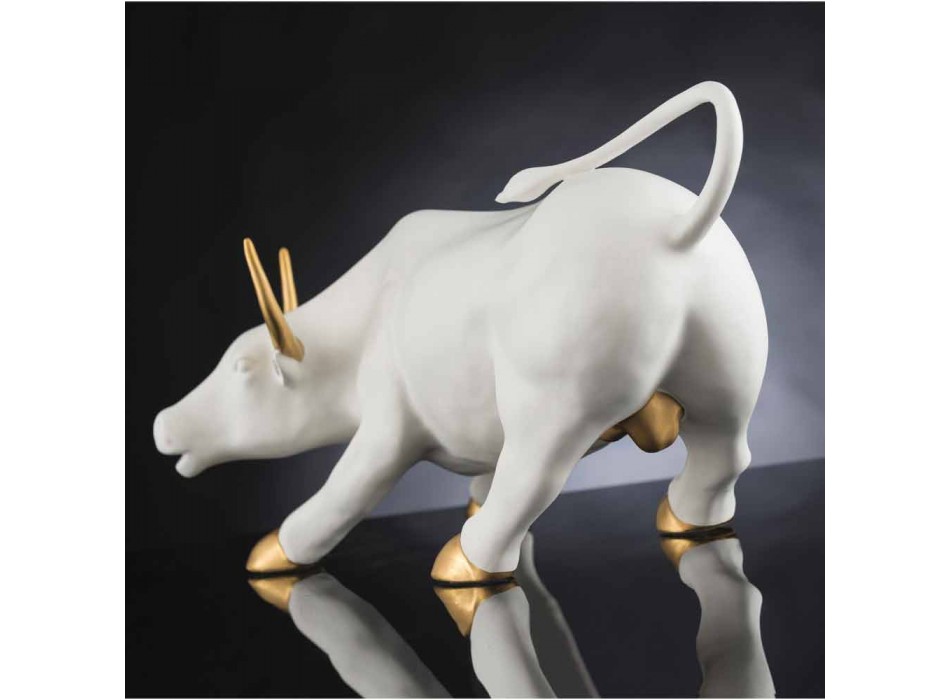 Ručně vyrobená keramická figurka ve tvaru býka vyrobená v Itálii - Bulino Viadurini